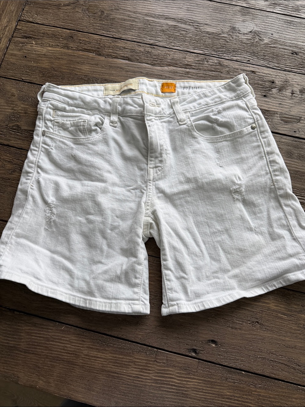 Pilcro and the Letterpress White Denim Jean Shorts
